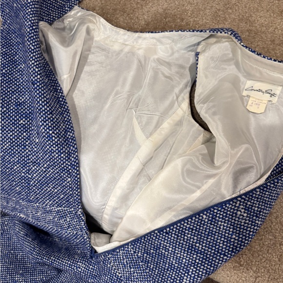 Elegant Blue Tweed Dress - Picture 5 of 6